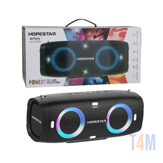 HOPESTAR PORTABLE BLUETOOTH SPEAKER A6 PARTY TWS/HANDS-FREE/U DISK/TF/AUX WATER-RESISTANT 30W BLACK